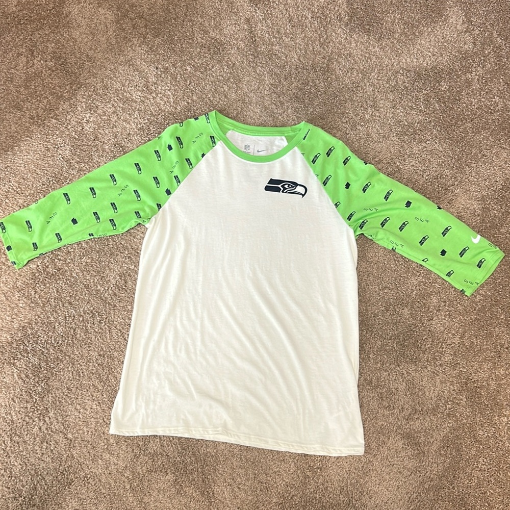 Kids Green and White Sports Team Raglan Shirt